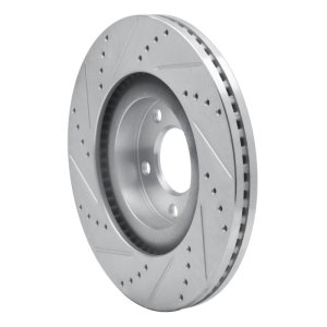 Ford Edge Brake Rotor (1) - Front Right - R1 Concepts - Drilled & Slotted - Silver - `07-`15